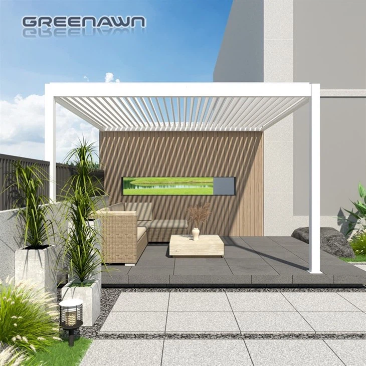 Black Aluminum Waterproof Pergola Roof